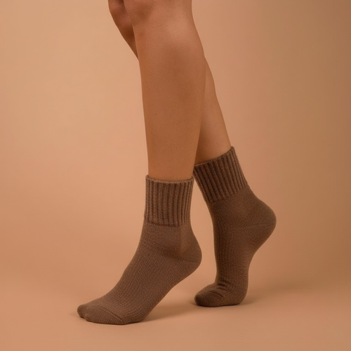 Mid-calf socks worn with boots